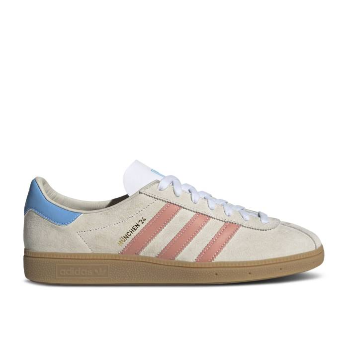 アディダス Adidas 【 Munchen 24 \u0027White Clay Blue Burst\u0027 Men Wonder White/Wonder Clay/Semi Blue Burst 】 青み 青色 メンズ 白いこと 白いこと 青み 青色 張りさける