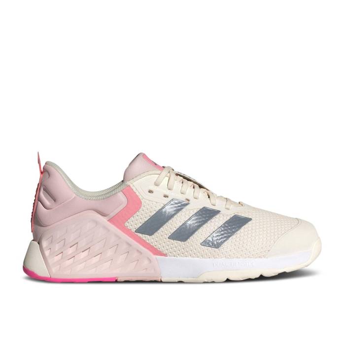 アディダス Adidas 【 Wmns Dropset 3 \u0027Chalk Semi Pink Spark\u0027 Women Chalk White/Iron Metallic/Semi Pink Spark 】 pink サクラ色 レディース 白いこと 白いこと pink サクラ色