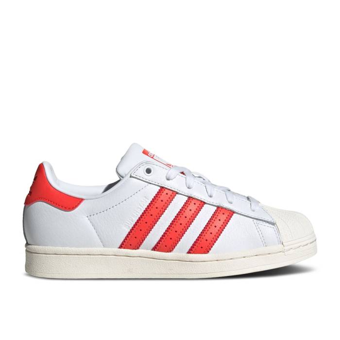 アディダス Adidas 【 Wmns Superstar \u0027White Bright Red\u0027 Women Cloud White/Cloud White/Bright Red 】 Superstar はやりっ児 レディース 白いこと 白いこと Red 赤・赤いこと