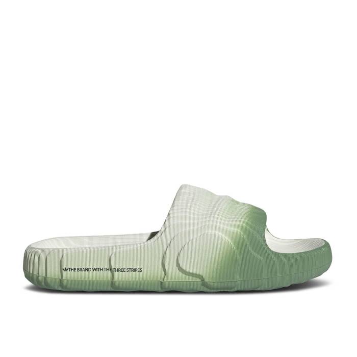 アディダス Adidas 【 Adilette 22 Slide Ivory Preloved Green Men Ivory/Preloved Green/Core Black 】 アディレッタ Slide サンダル メンズ アイボリー green 緑・グリーン コア 黒色 ブラック
