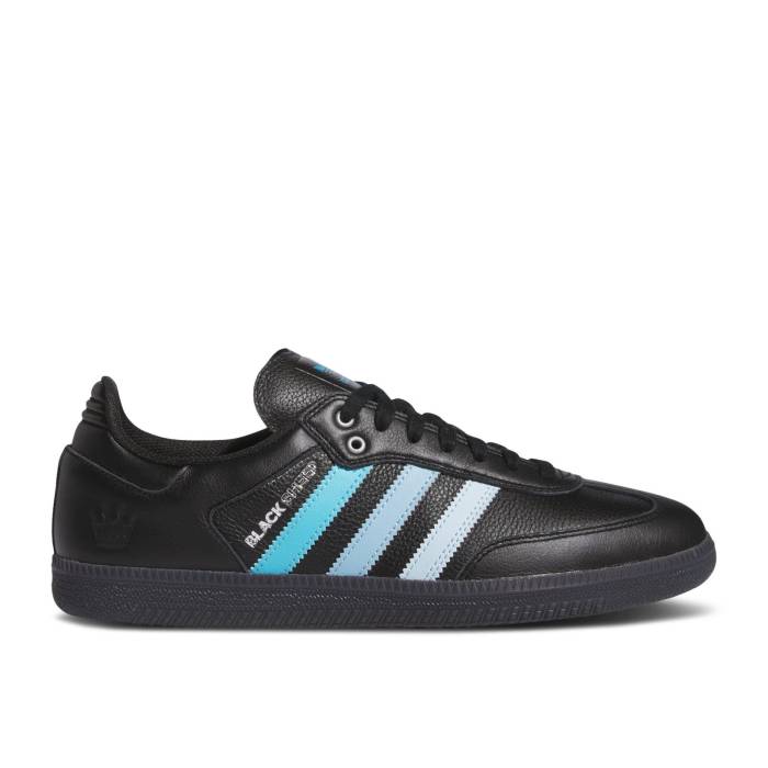 アディダス Adidas 【 Charlotte Fc X Black Sheep X Samba Adv 'Carolina Kit' Men Core Black/Cloud White/Ice Blue 】 シャーロット 黒色 ブラック サンバ 靴 メンズ靴 スニーカー メンズ コア 黒色 ブラック 白色 ホワ画像