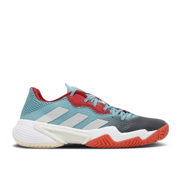 アディダス Adidas 【 Wmns Barricade \u0027Preloved Blue Scarlet\u0027 Women Preloved Blue/Silver Metallic/Better Scarlet 】 防柵 青味 青み レディース 青味 青み Silver しろがね色・しろがね色