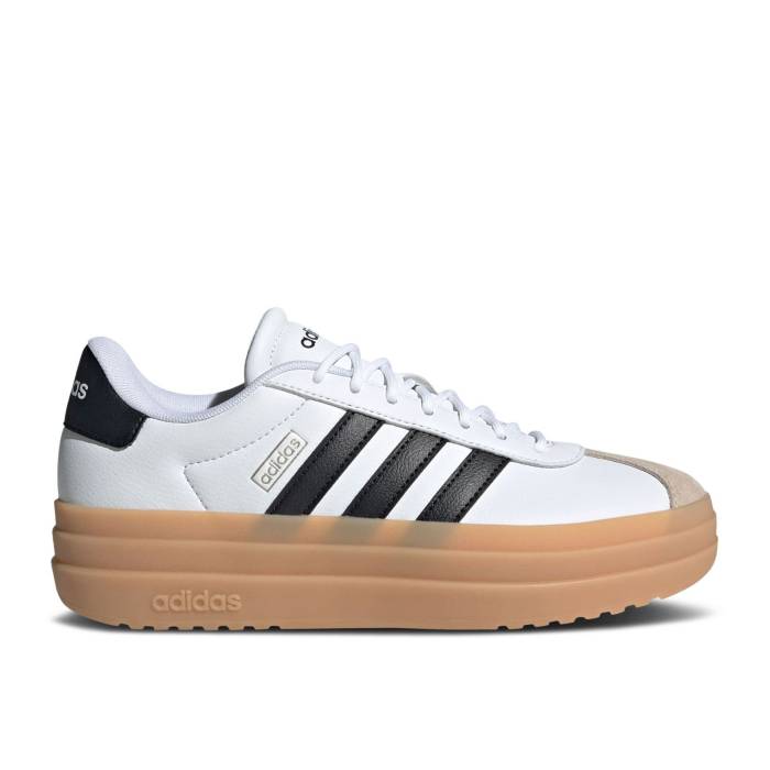 アディダス Adidas 【 Wmns Vl Court Bold White Black Gum Women Cloud White/Core Black/Wonder Beige 】 コート 黒色 ブラック レディース 白色 ホワイト コア 黒色 ブラック ベージュ