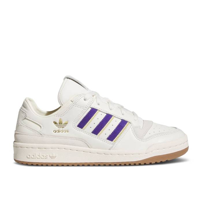 アディダス Adidas 【 Wmns Forum Low 塩素 \u0027White Collegiate Purple\u0027 Women Cloud White/Collegiate Purple/Cream White 】 討論会 レディース 白いこと 白いこと Purple 紫・パープル 皮膚軟化剤