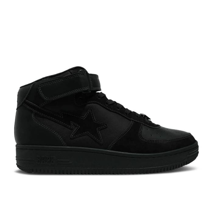 ベイプ Bape 【 Military Sta Mid \u0027Black\u0027 Men Black 】 ミッド メンズ 黒いこと 黒いこと