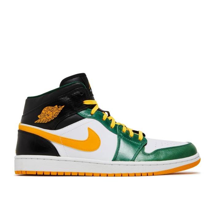 ナイキ エアジョーダン Air Jordan 【 Jordan 1 Mid onics Men Gorge Green/University Gold-White-Black 】 ミッド メンズ green 緑・グリーン
