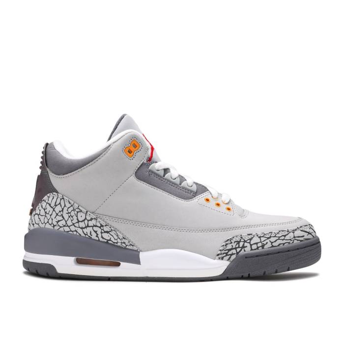 ナイキ　エアジョーダン Air Jordan 【 Jordan 3 Retro Ls 'Cool Grey' 2006 Men Silver/Sport Red-Light Graphite-Orange Peel 】 レトロ メンズ Silver 銀色・シルバー｜スニケス