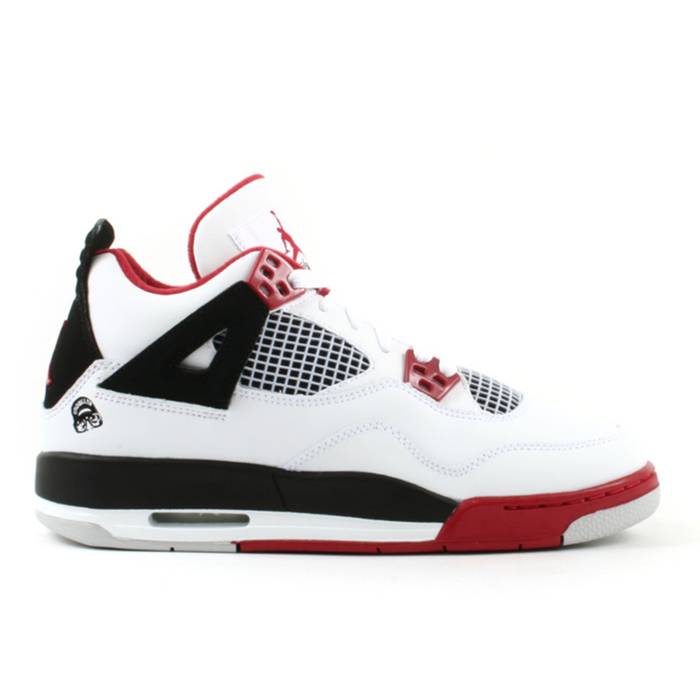 ナイキ　エアジョーダン Air Jordan 【 Jordan 4 Retro Gs 'Mars Blackmon' Youth White/Varsity Red/Black 】 レトロ キッズ ベビー マタニティ キッズファッション 靴 スニーカー ジュニア キッズ 白色 ホワイト R画像