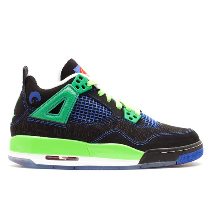 ナイキ エアジョーダン Air Jordan 【 Jordan 4 Retro ガウス \u0027Doernbecher\u0027 Youth Black/Old Royal/Electric Green/White 】 レトロ 御坊っちゃん キッズ 黒いこと 黒いこと green 緑・緑であること 白いこと 白いこと