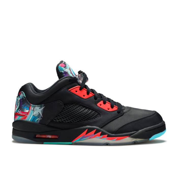 ナイキ　エアジョーダン Air Jordan 【 Jordan 5 Retro Low 'Chinese New Year 2016' Men Black/Black/Bright Crimson/Beta Blue/Black 】 レトロ メンズ 黒色 ブラック クリムゾン 青色 ブルー｜スニケス