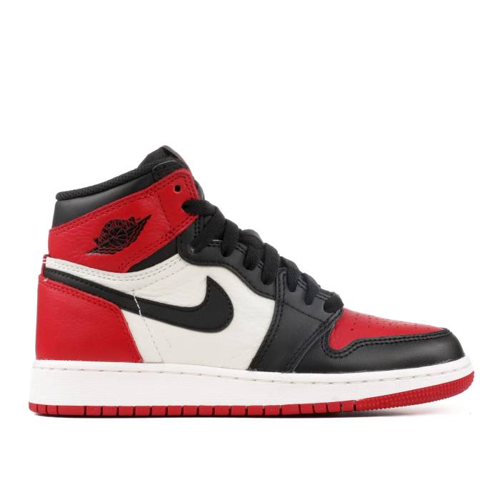 ナイキ　エアジョーダン Air Jordan 【 Jordan 1 Retro High Og Bg 'Bred Toe' Youth Gym Red/Summit White 】 レトロ ハイ ジュニア キッズ Red 赤・レッド 白色 ホワイト｜スニケス
