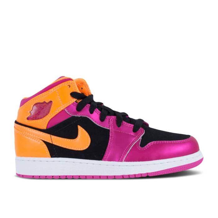 ナイキ　エアジョーダン Air Jordan 【 Jordan 1 Retro Mid Gs 'Bright Citrus' Youth Black/Fusion Pink-Bright Citrus 】 レトロ ミッド ジュニア キッズ 黒色 ブラック Fusion フュージョン｜スニケス 299,745円