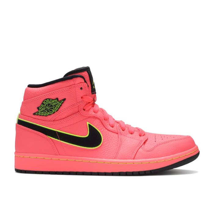 ナイキ エアジョーダン Air Jordan 【 Wmns Jordan 1 High Premium \u0027Hot Punch\u0027 Women Hot Punch/Black-Volt 】 御機嫌 Premium 割り増し金 レディース