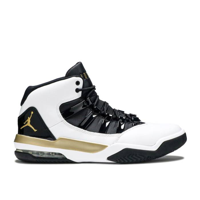ナイキ エアジョーダン Air Jordan 【 Jordan Max Aura 'White Black Gold' Men White/Metallic Gold/Black 】 マックス オーラ 黒色 ブラック メンズ 白色 ホワイト ゴールド 黒色 ブラック|スニケス