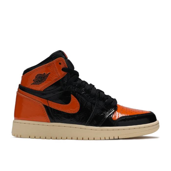 ナイキ エアジョーダン Air Jordan 【 Jordan 1 Retro High Og Gs 'Shattered Backboard 3.0' Youth Black/Pale Vanilla/Starfish 】 レトロ ハイ ジュニア キッズ 黒色 ブラック|スニケス