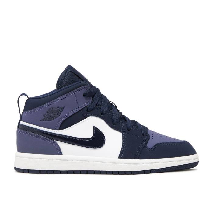 ナイキ エアジョーダン Air Jordan 【 Jordan 1 Mid Ps \u0027Sanded Purple\u0027 Youth Obsidian/Sanded Purple/White 】 ミッド 御坊っちゃん キッズ Purple 紫・パープル 白いこと 白いこと 靴-キッズ・ベビー・マタニティ-キッズファッション