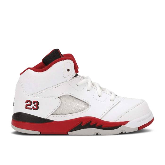 ナイキ エアジョーダン Air Jordan 【 Jordan 5 Retro Td \u0027White Fire Red\u0027 Infant White/Fire Red/Silver/Black 】 レトロ 火の手 もの言う花 白いこと 白いこと 火の手 Red 赤・赤いこと Silver しろがね色・しろがね色 黒いこと ブラッ