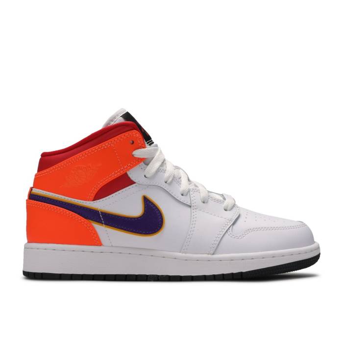 ナイキ エアジョーダン Air Jordan 【 Jordan 1 Mid ガウス \u0027White Court Purple Teal\u0027 Youth White/Court Purple/Spirit Teal 】 ミッド 厚地の外套 Purple 紫・パープル 御坊っちゃん キッズ 白いこと 白いこと 厚地の外套 Purple 紫・パープ