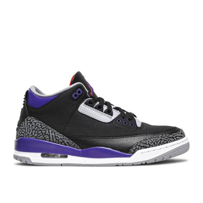 ナイキ エアジョーダン Air Jordan 【 Jordan 3 Retro \u0027Court Purple\u0027 Men Black/Cement Grey/White/Court Purple 】 レトロ メンズ 黒いこと 黒いこと 薄墨色・シメント 薄墨色 薄墨色 白いこと 白いこと 厚地の外套 Purple 紫・パープ