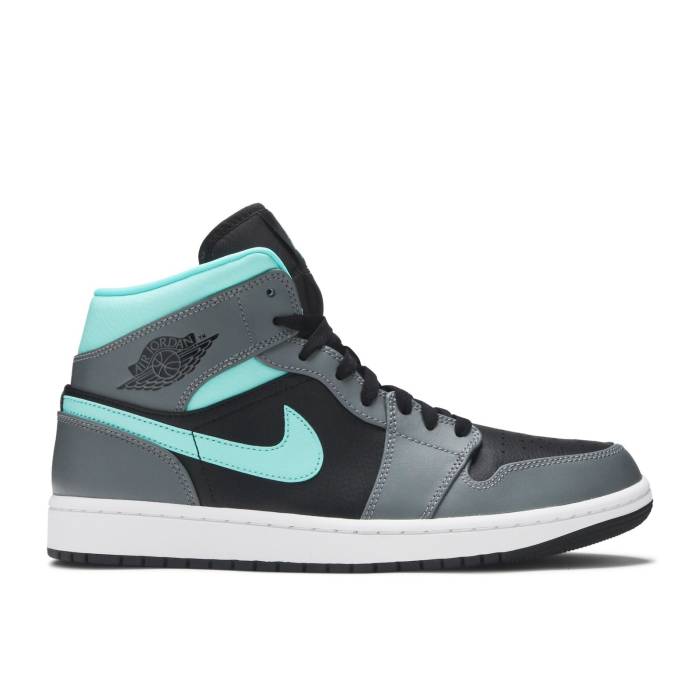 ナイキ エアジョーダン Air Jordan 【 Jordan 1 Mid Grey Aqua Men Black/Light Aqua/Dark Smoke Grey 】 ミッド メンズ 黒色 ブラック アクア 灰色 グレー