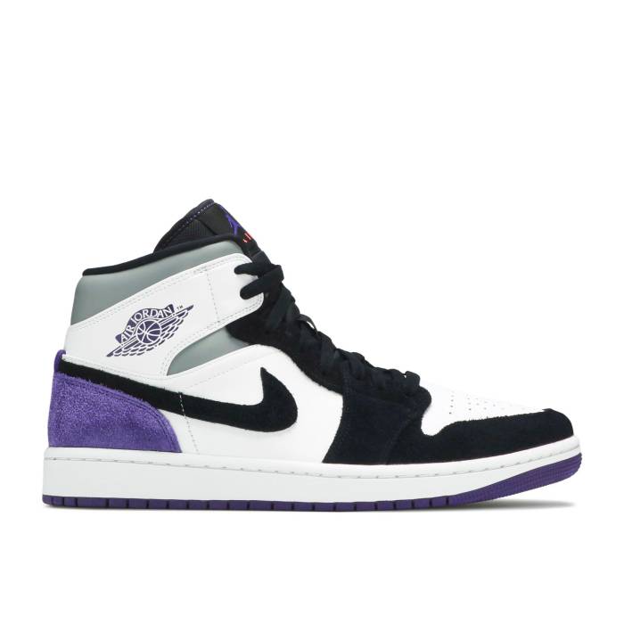 ナイキ エアジョーダン Air Jordan 【 Jordan 1 Mid Se Varsity Purple Men White/Black/Light Solar Flare Heather/Varsity Purple 】 ミッド メンズ 白色 ホワイト 黒色 ブラック heather ヘザー Purple 紫・パープル