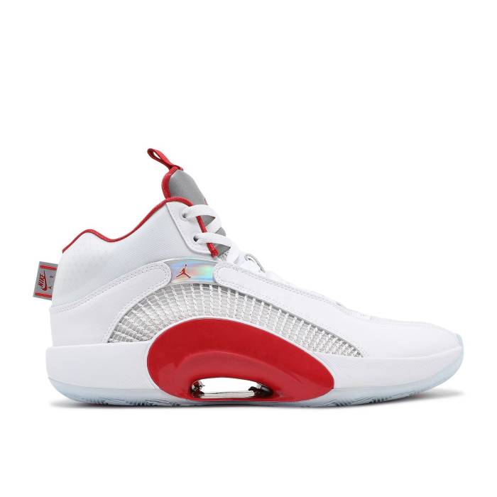 ナイキ エアジョーダン Air Jordan 【 Jordan 35 \u0027Fire Red\u0027 Men White/Metallic Silver/Fire Red 】 メンズ 白いこと 白いこと Silver しろがね色・しろがね色 火の手 Red 赤・赤いこと