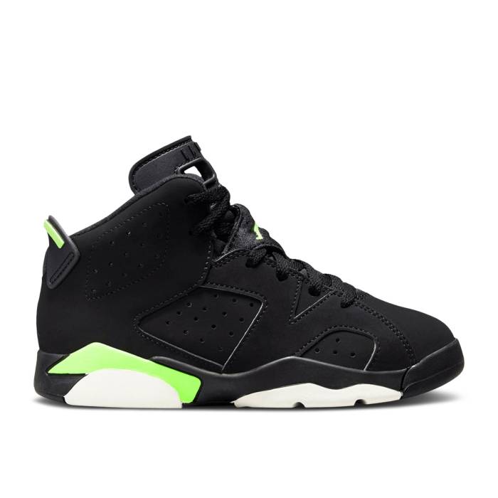 ナイキ エアジョーダン Air Jordan 【 Jordan 6 Retro Ps \u0027Electric Green\u0027 Youth Black/Electric Green 】 レトロ お坊っちゃん キッズ 黒いこと 黒いこと green 緑・緑であること
