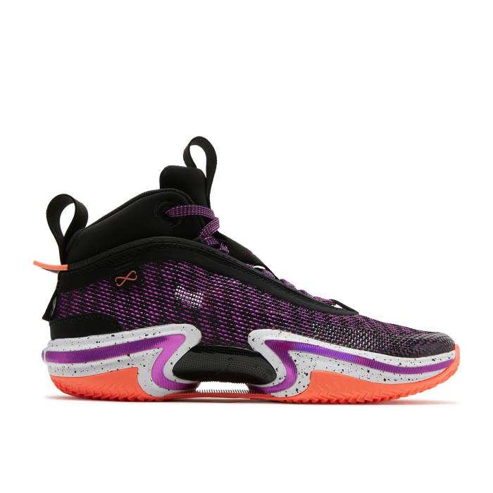 ナイキ エアジョーダン Air Jordan 【 Jordan 36 ガウス \u0027First Light\u0027 Youth Black/White/Bright Mango/Hyper Violet 】 御坊っちゃん キッズ 黒いこと 黒いこと 白いこと 白いこと 紫・相撲取り草 キッズファッション-スニーカー-キッズ・ベビー・マタニティ