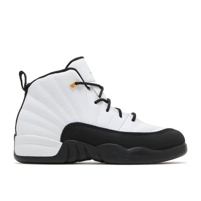 ナイキ エアジョーダン Air Jordan 【 Jordan 12 Retro Ps Royalty Youth White/Black/Metallic Gold 】 レトロ ジュニア キッズ 白色 ホワイト 黒色 ブラック ゴールド