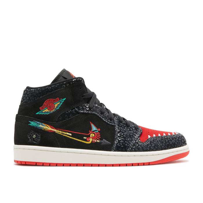 ナイキ エアジョーダン Air Jordan 【 Jordan 1 Mid Se \u0027Siempre Familia\u0027 Men Black/Sail/Roma Green/Chile Red 】 ミッド メンズ 黒いこと 黒いこと 永遠の都 green 緑・緑であること Red 赤・赤いこと
