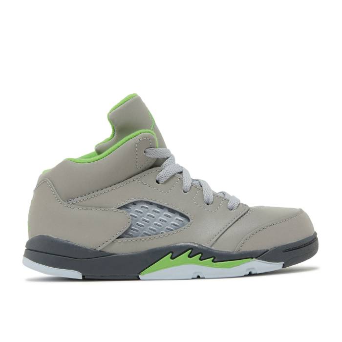 ナイキ　エアジョーダン Air Jordan 【 Jordan 5 Retro Td 'Green Bean' 2022 Infant Silver/Green Bean/Flint Grey 】 レトロ ベビー Silver 銀色・シルバー green 緑・グリーン 灰色 グレー