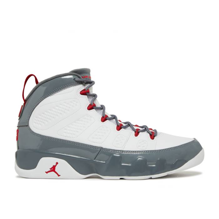 ナイキ エアジョーダン Air Jordan 【 Jordan 9 Retro \u0027Fire Red\u0027 Men White/Cool Grey/Fire Red 】 レトロ メンズ 白いこと 白いこと 冷やりとした 薄墨色 薄墨色 火の手 Red 赤・赤いこと