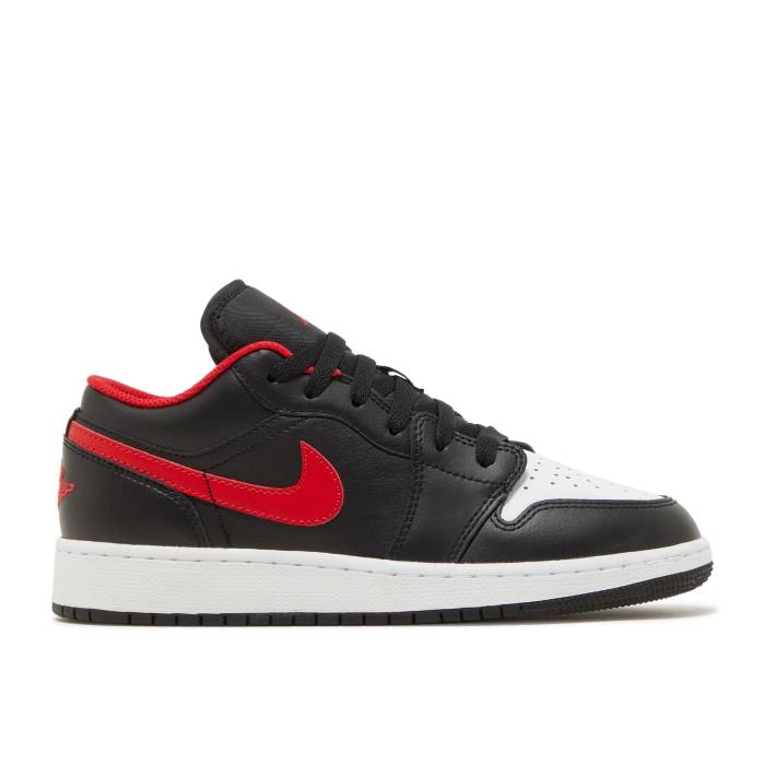ナイキ エアジョーダン Air Jordan 【 Jordan 1 Low ガウス \u0027White Toe\u0027 Youth Black/Fire Red/White 】 御坊っちゃん キッズ 黒いこと 黒いこと 火の手 Red 赤・赤いこと 白いこと 白いこと