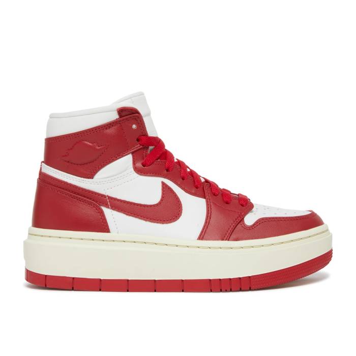 ナイキ エアジョーダン Air Jordan 【 Wmns Jordan 1 Elevate High \u0027Varsity Red\u0027 Women Summit White/Coconut Milk/Varsity Red 】 ご機嫌 レディース 白いこと 白いこと Red 赤・赤いこと スニーカー-靴-レディース靴