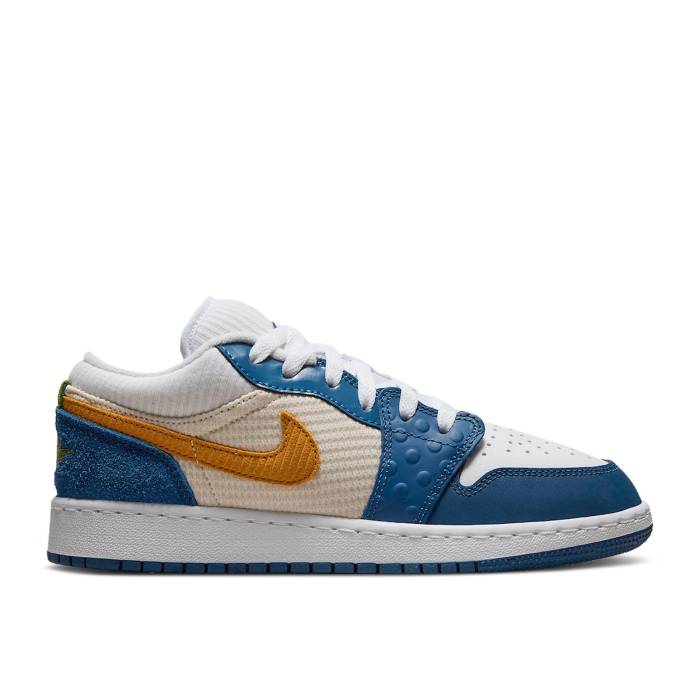 ナイキ エアジョーダン Air Jordan 【 Jordan 1 Low Se ガウス \u0027Messy Room\u0027 Youth French Blue/Chutney/White/Gym Red/Pearl White/Altitude Green 】 御坊っちゃん キッズ 青味 青み 白いこと 白いこと Red 赤・赤いこと パール green 緑・