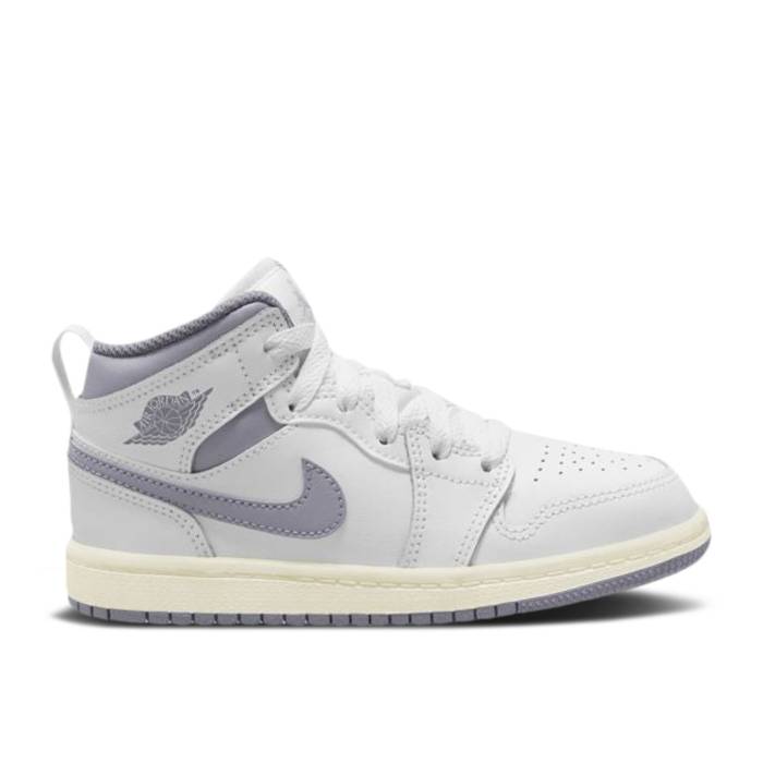 ナイキ エアジョーダン Air Jordan 【 Jordan 1 Mid Ps Neutral Grey Youth White/Stealth 】 ミッド ジュニア キッズ 白色 ホワイト ステルス