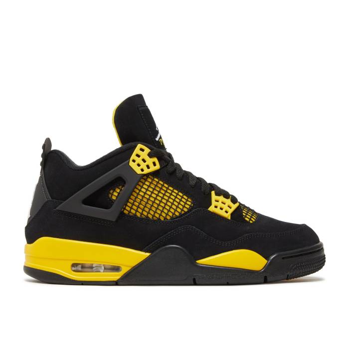 ナイキ エアジョーダン Air Jordan 【 Jordan 4 Retro \u0027Thunder\u0027 2023 Men Black/Tour Yellow 】 レトロ メンズ 黒いこと 黒いこと yellow 黄味がかった・黄み スニーカー-メンズ靴-靴