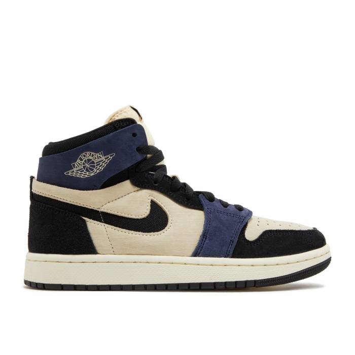 ナイキ エアジョーダン Air Jordan 【 Wmns Jordan 1 High Zoom Comfort 2 \u0027Blackened Blue\u0027 Women Muslin/Black/Blackened Blue/Coconut Milk 】 ご機嫌 望遠レンズ レディース 黒いこと 黒いこと 青碧 青碧