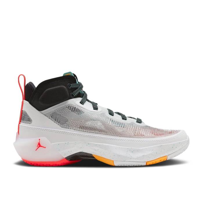 ナイキ エアジョーダン Air Jordan 【 Guo Ailun X Jordan 37 Pf ガウス \u0027Silver Island Green\u0027 Youth White/Metallic Silver/Island Green/Black/Lightning Crimson/Laser Orange 】 御坊っちゃん キッズ 白いこと 白いこと Silver しろがね色・しろがね色 gr