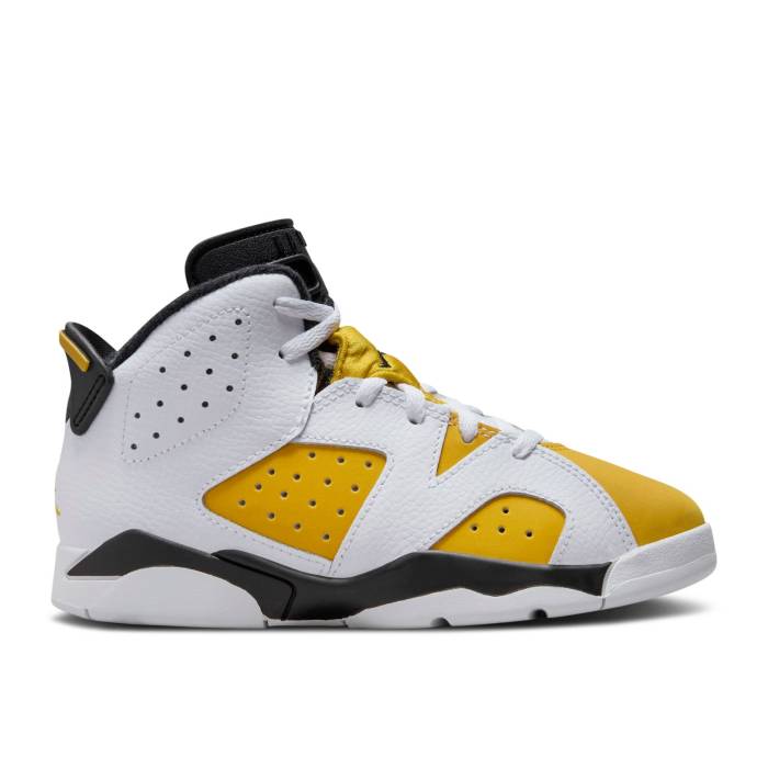 ナイキ エアジョーダン Air Jordan 【 Jordan 6 Retro Ps \u0027Yellow Ochre\u0027 Youth White/Yellow Ochre/Black 】 レトロ 御坊っちゃん キッズ 白いこと 白いこと yellow 黄味がかった・黄色 黒いこと 黒いこと