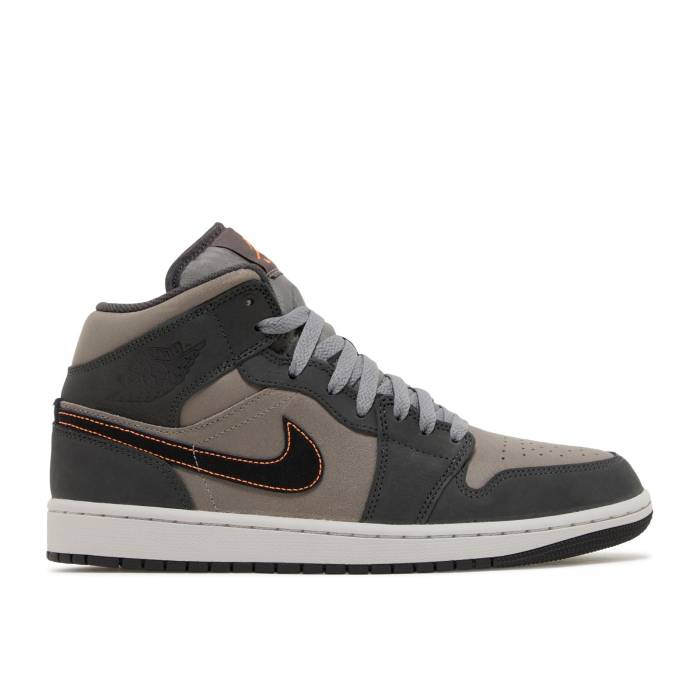 ナイキ エアジョーダン Air Jordan 【 Jordan 1 Mid Se \u0027Night Stadium\u0027 Men Night Stadium/Black/Flat Pewter/Total Orange/Neutral Grey 】 ミッド メンズ ナイト爵 競技場 黒いこと 黒いこと orange 橙・オレンジ色 薄墨色 薄墨色