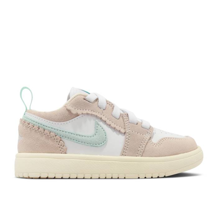 ナイキ エアジョーダン Air Jordan 【 Jordan 1 Low Alt Se Ps \u0027Scalloped Edge\u0027 Youth Guava Ice/Jade Ice/White/Pink Oxford 】 御坊っちゃん キッズ 翡翆・ジェード 白いこと 白いこと pink サクラ色 オックスフォード