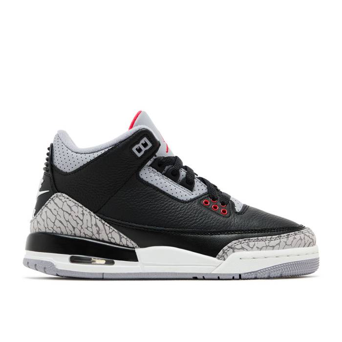 ナイキ エアジョーダン Air Jordan 【 Jordan 3 Retro Og ガウス \u0027Black Cement\u0027 2024 Youth Black/Fire Red/Cement Grey/Sail 】 レトロ 御坊っちゃん キッズ 黒いこと 黒いこと 火の手 Red 赤・赤いこと 薄墨色・シメント 薄墨色 グレ