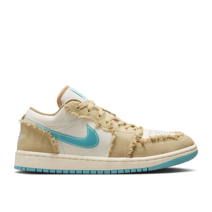 ナイキ エアジョーダン Air Jordan 【 Wmns Jordan 1 Low Se \u0027Wave\u0027 Women Sesame/Glacier Blue/Sail/Dusty Cactus 】 レディース 青み 青色