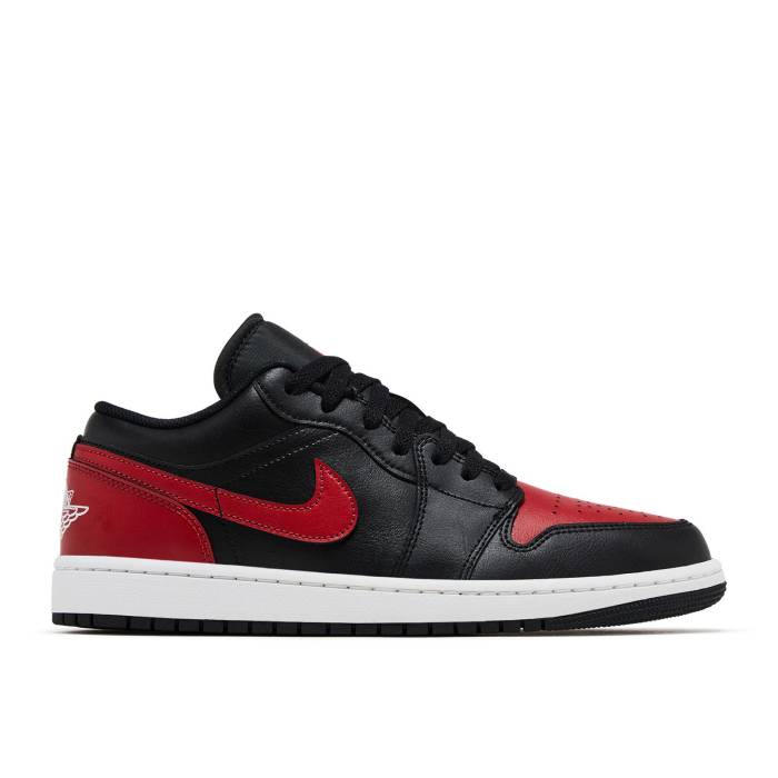 ナイキ　エアジョーダン Air Jordan 【 Jordan 1 Low 'Bred' Men Black/Varsity Red/White 】 メンズ 黒色 ブラック Red 赤・レッド 白色 ホワイト
