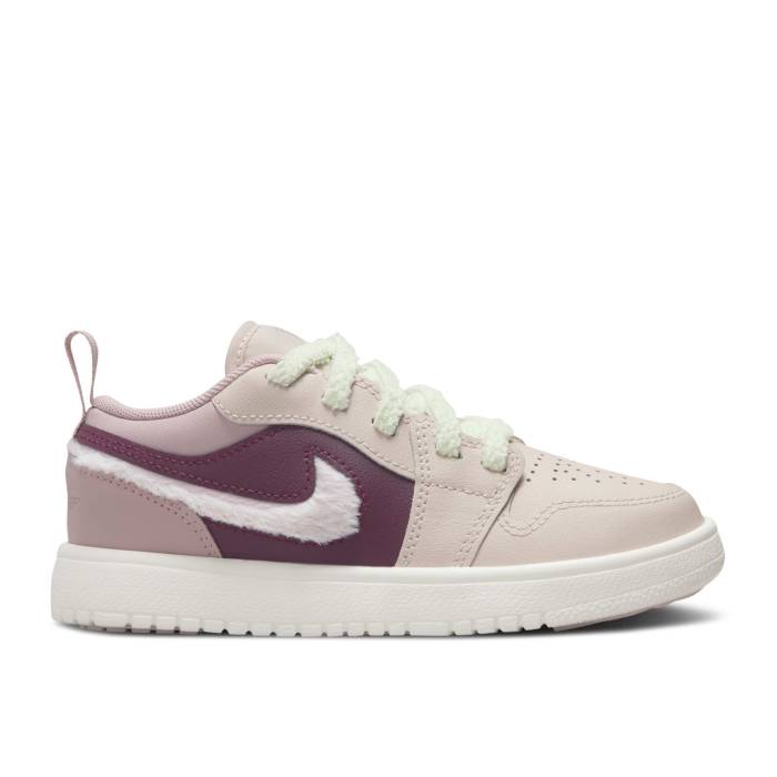 ナイキ エアジョーダン Air Jordan 【 Jordan 1 Low Alt Se Ps \u0027Fur Swoosh\u0027 Youth Legend Light Brown/Pink Oxford/Bordeaux/Pink Foam 】 御坊っちゃん キッズ Legend 言い伝え 赤銅色 赤銅色 pink サクラ色 オックスフォード