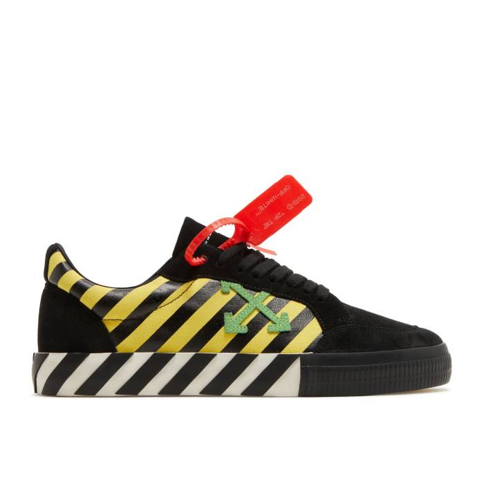 象牙色 Off-White 【 Vulc Low \u0027Black Yellow Green\u0027 Men Black/Yellow/Green 】 yellow 黄味がかった・黄色 メンズ 黒いこと 黒いこと yellow 黄味がかった・黄色 green 緑・緑であること