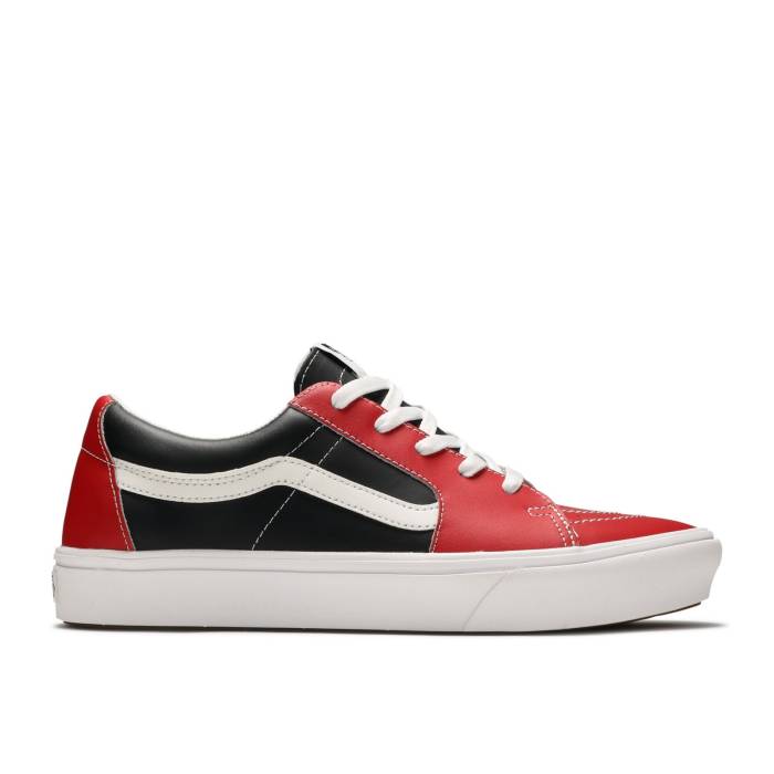 ヴァンズ Vans 【 Sk8-Low Comfycush \u0027Leather - Red\u0027 Men Red/Black 】 メンズ Red 赤・赤いこと 黒いこと 黒いこと 靴-スニーカー-メンズ靴