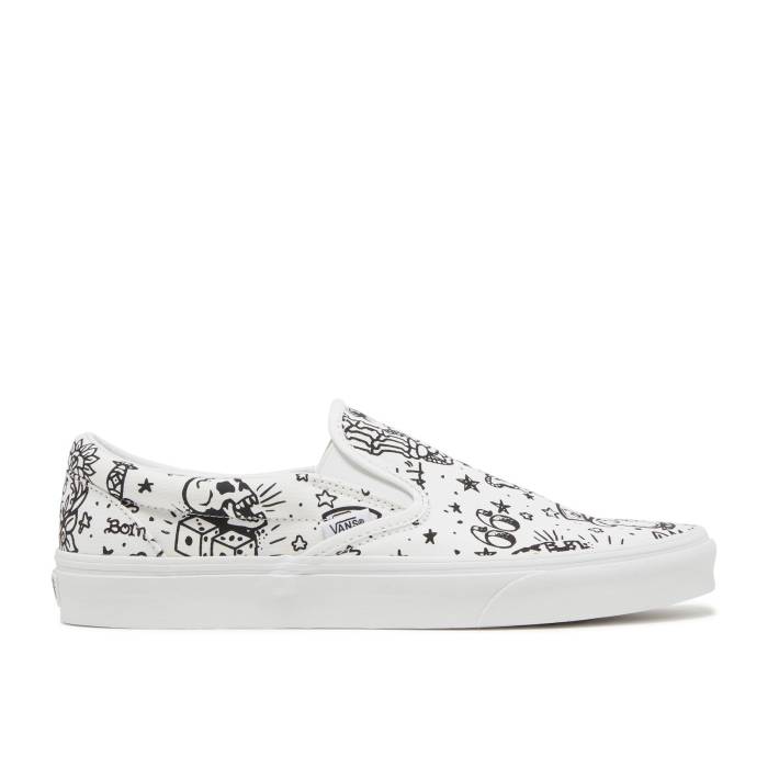 ヴァンズ Vans 【 Classic Slip-On U-Color Men Tattoo/True White 】 クラシック slip-on スリッポン メンズ 白色 ホワイト