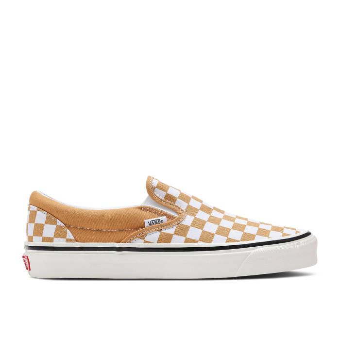 ヴァンズ Vans 【 Classic Slip-On \u0027Checkerboard - Honey Yellow\u0027 Men Honey Yellow 】 古典派音楽 slip-on スリッポン お前さん メンズ お前さん yellow 黄味がかった・黄色